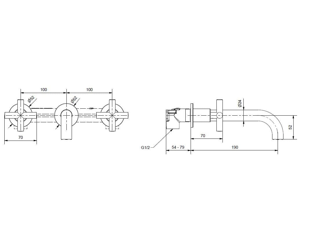 Смеситель для раковины из хромированной латуни Bugnatese Rodos ARCH-00100517 - Вид №2