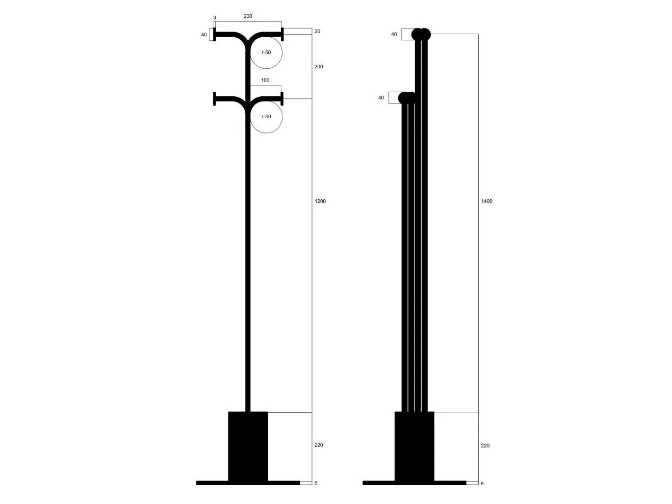 Алюминиевая напольная вешалка с порошковым покрытием Joyf TUbe ARCH-00010589 - Вид №7