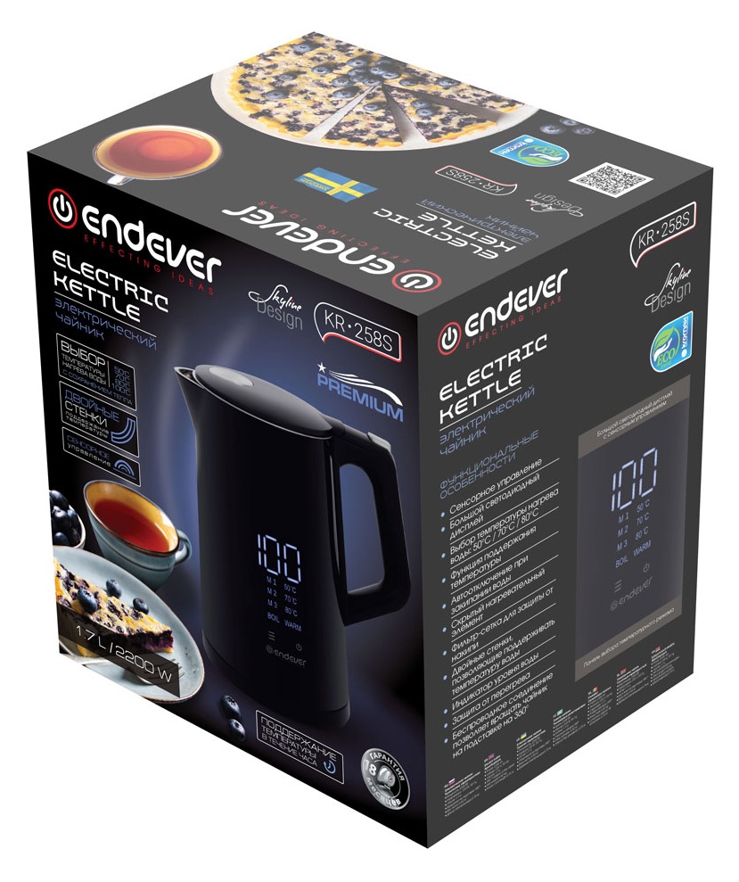 9973840 Электрочайник Endever Skyline KR-258S черный STDN-0056401 - Вид №5