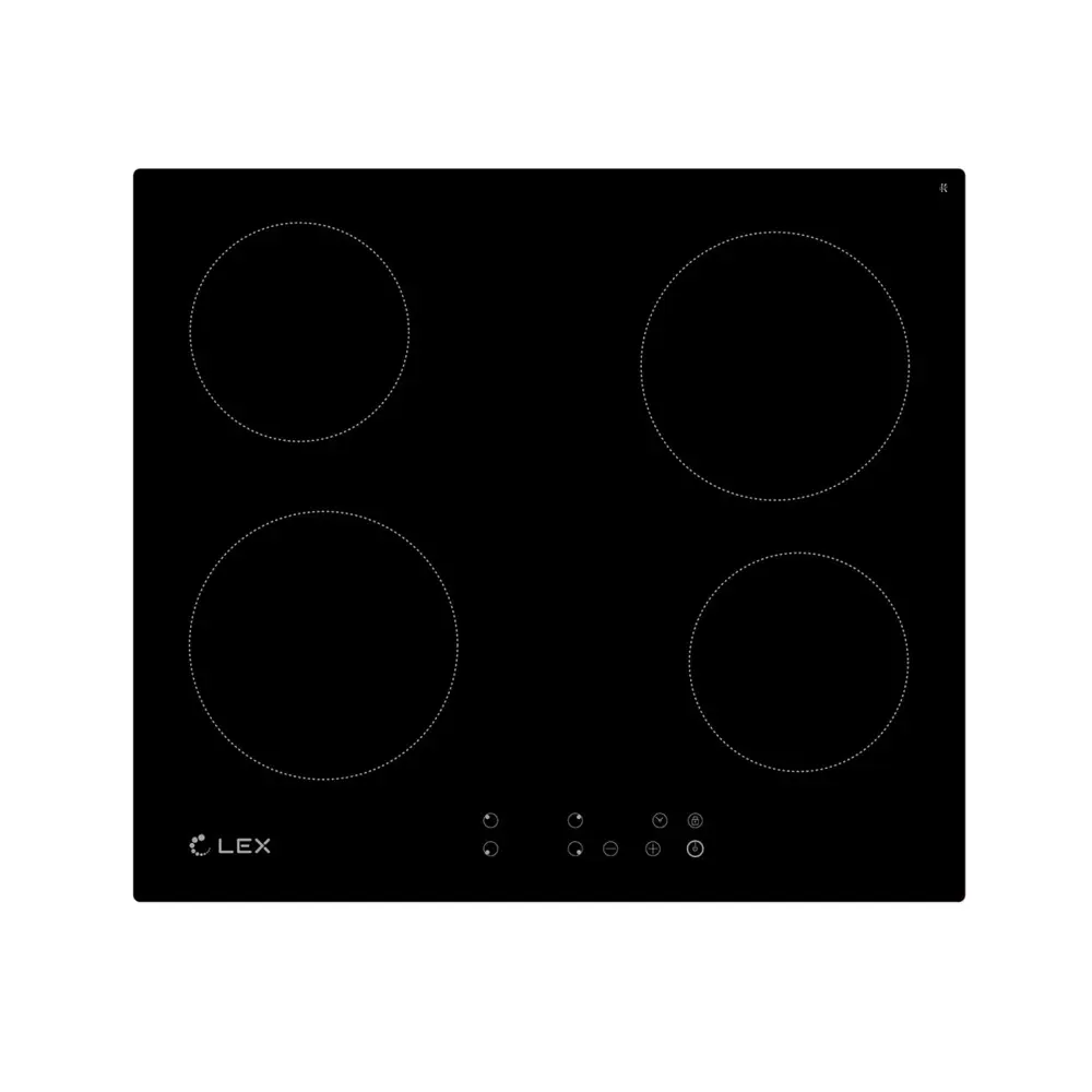 93710277 Электрическая варочная панель Lex EVH 640 BL 59 см 4 конфорки цвет черный STLM-0551252