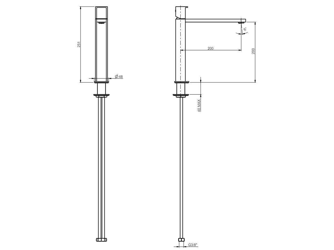Однорычажный смеситель для раковины из нержавеющей стали Rubinetterie Frattini Borgia ARCH-00035897 - Вид №4