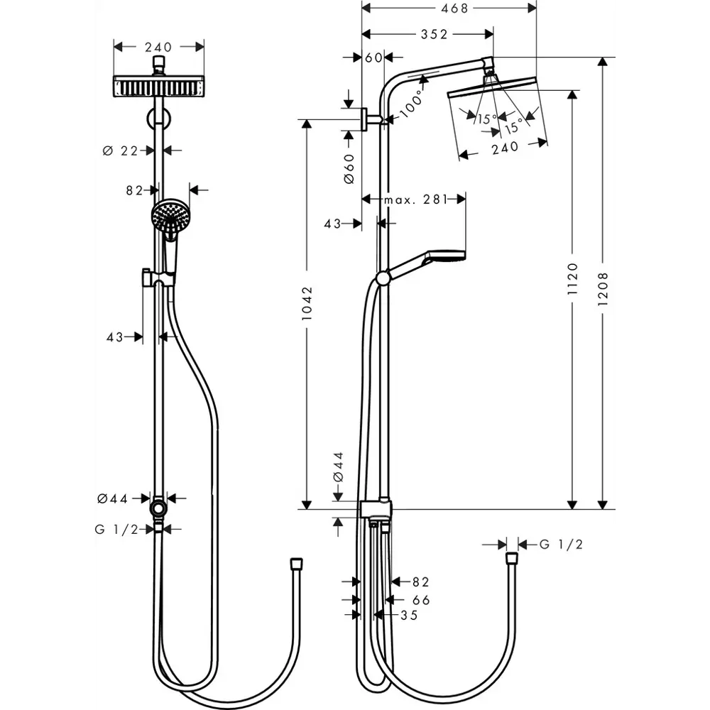 Душевая стойка Hansgrohe Showerpipe 18870653 STLM-2204965  - Вид №9