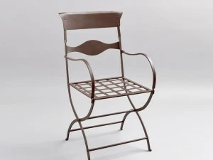 OFFICINACIANI Садовый стул из железа в современном стиле с подлокотниками Due lamiere Gf4026ch-b