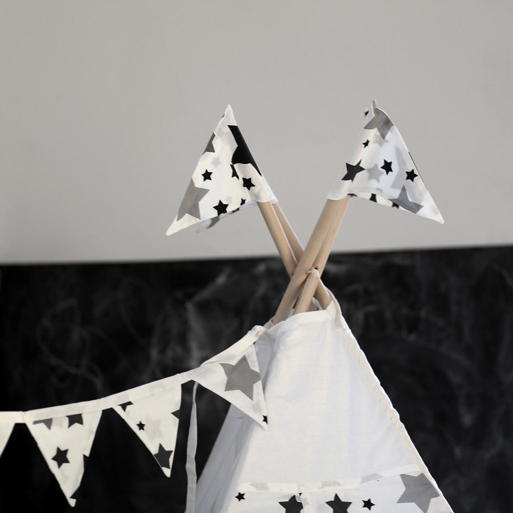 Вигвам Black Stars с окном,карманом и флажками VAMVIGVAM BLACK STARS 281904 Белый;черный Santreyd  - Вид №4