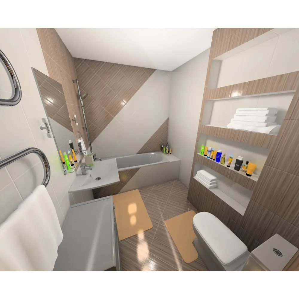Плитка настенная Golden Tile Зебрано 25x40 см 1.6 м² цвет бежевый цвет STLM-2149512 - Вид №4