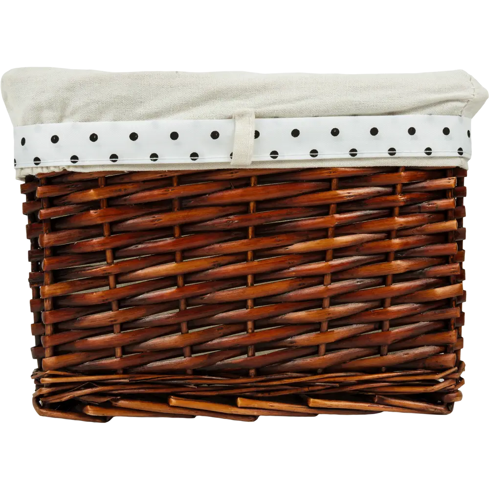 Корзина Ива с декоративным чехлом 41x20x30 см плетенье цвет коричневый STORIDEA STLM-2183822 - Вид №2