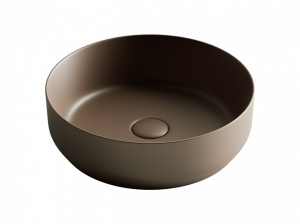CN6022MDB Умывальник чаша накладная круглая (цвет Темно-Коричневый Матовый) 390*390*120мм Ceramica Nova ELEMENT