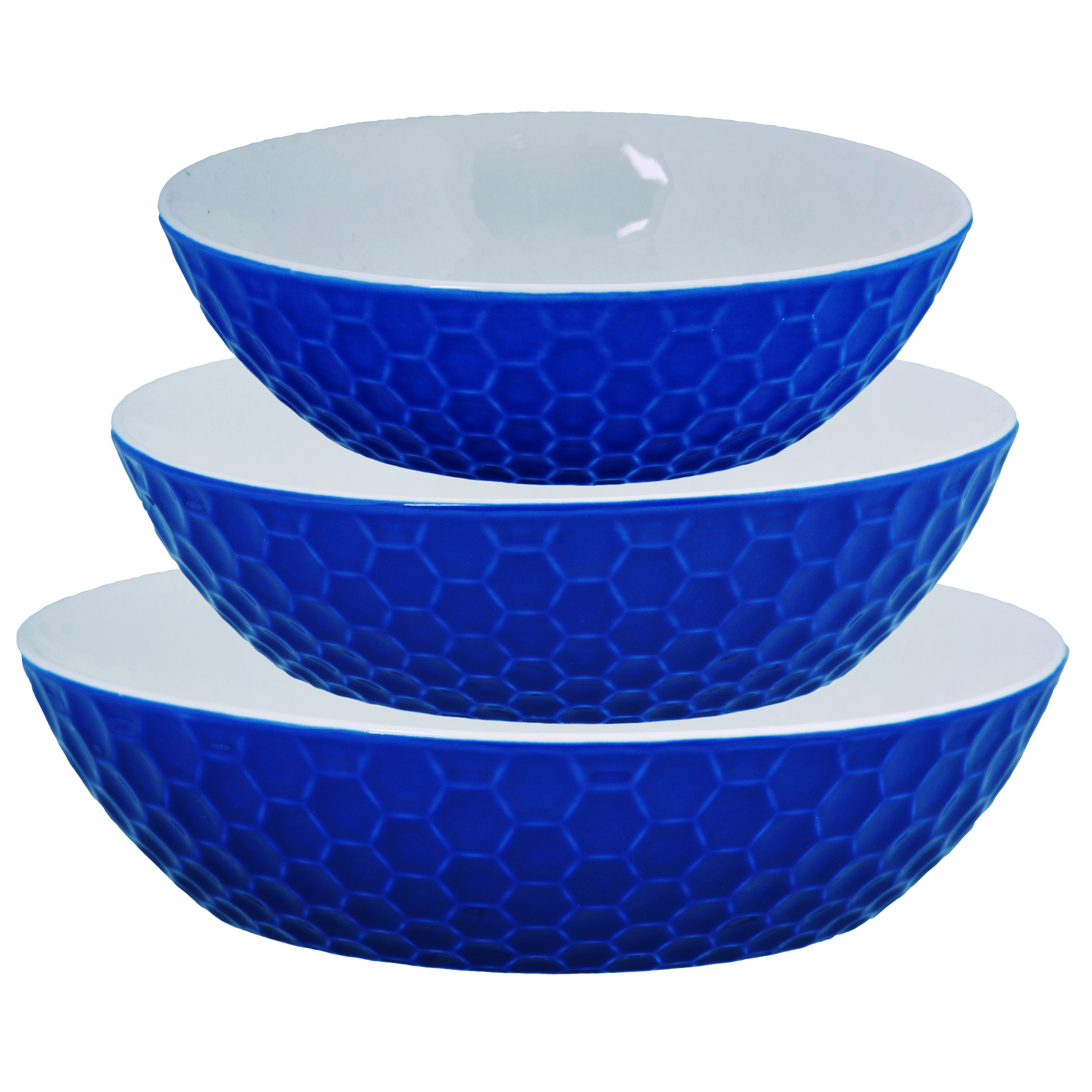90188612 Набор салатниц керамика цвет синий 3 шт 29563 STLM-0126036 LORAINE