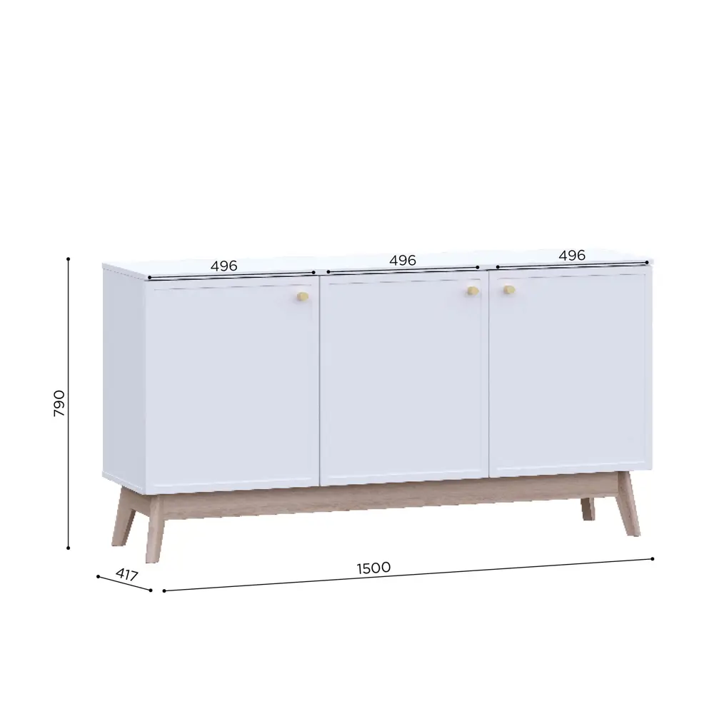 Тумба под телевизор KONSENSA Амьен 150x79x41.7 см ЛДСП цвет белый Лион STLM-2067988 - Вид №7