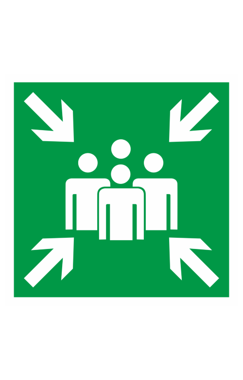 68651 Знак "Пункт сбора" ( E 21 )  Эвакуационные знаки размер 100 х 100 мм Спецодежда 