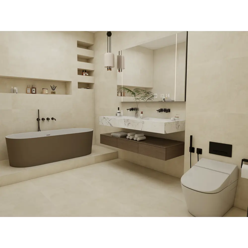 Керамогранит Duna Cemento Ivory Carving 60x120 матовый карвинг цвет бежевый 1.44 м² Santreyd STLM-2089217 - Вид №6