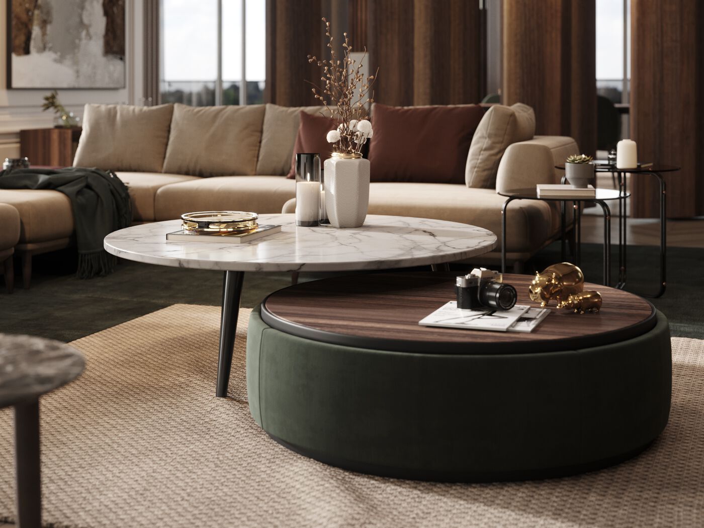 Круглый журнальный столик с отсеком для хранения PRADDY Metro ARCH-00139007 - Вид №3