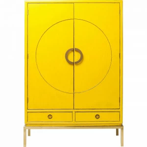 Шкаф плательный двухстворчатый с ящиками желтый Disk KARE DISK 325526 Желтый