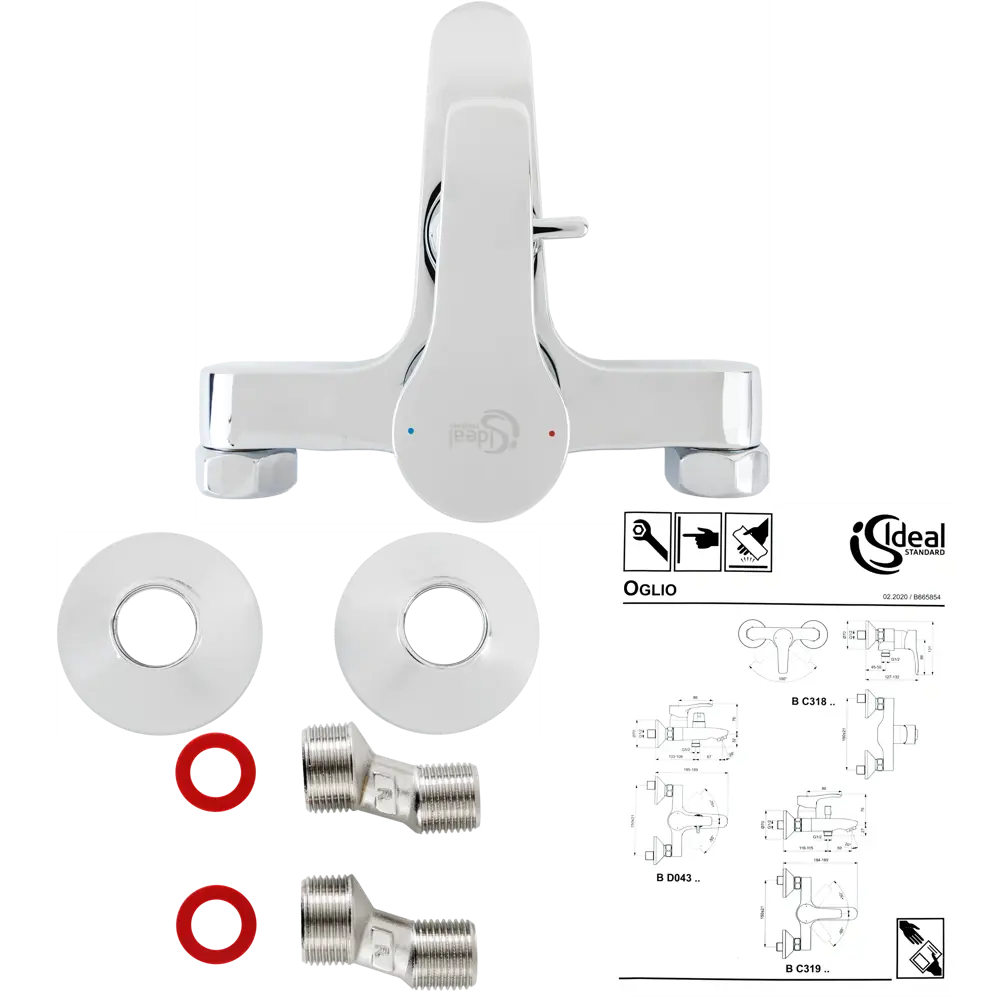 Смеситель для ванны Ideal Standard Oglio однорычажный цвет хром STLM-2002354 - Вид №2