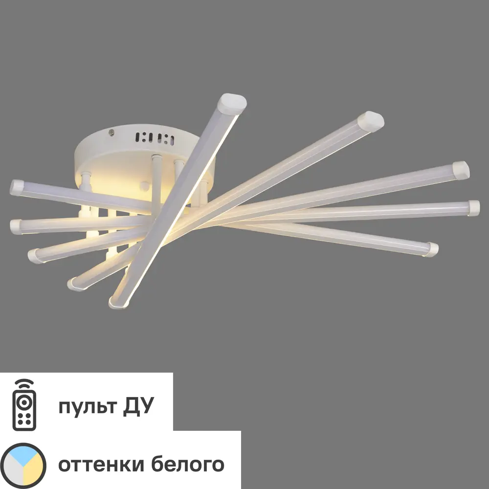 Люстра светодиодная Атика с пультом ДУ, 16 м², регулируемый белый свет, цвет белый WINK STLM-2012554