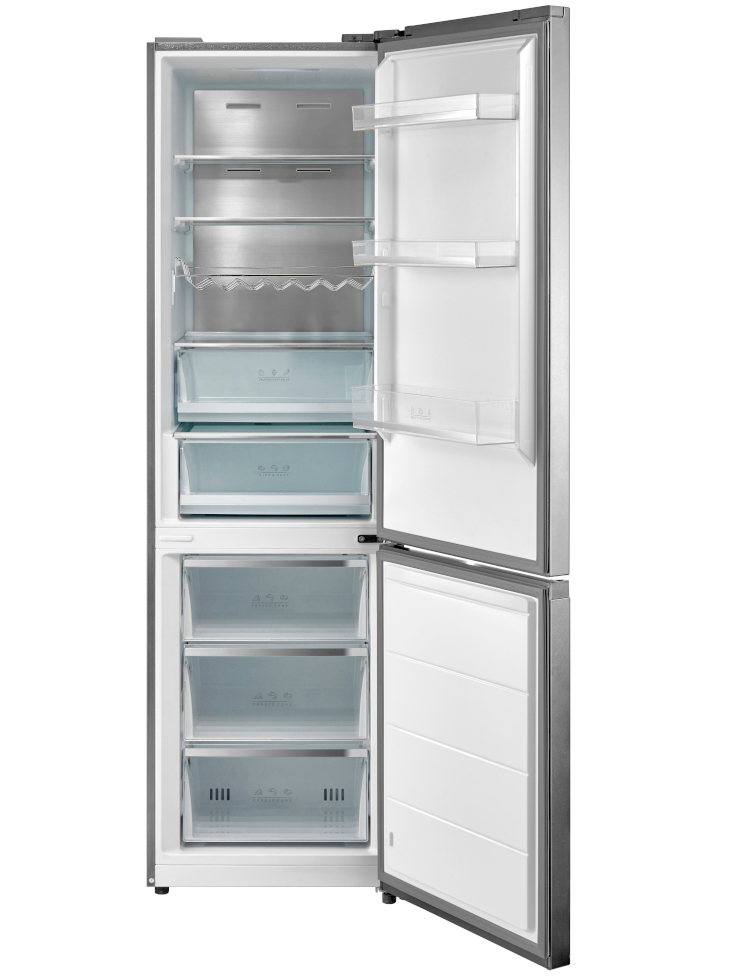 5333139 Холодильник с морозильником   Korting KNFC 62029 X серебристый STDN-0094701 - Вид №1