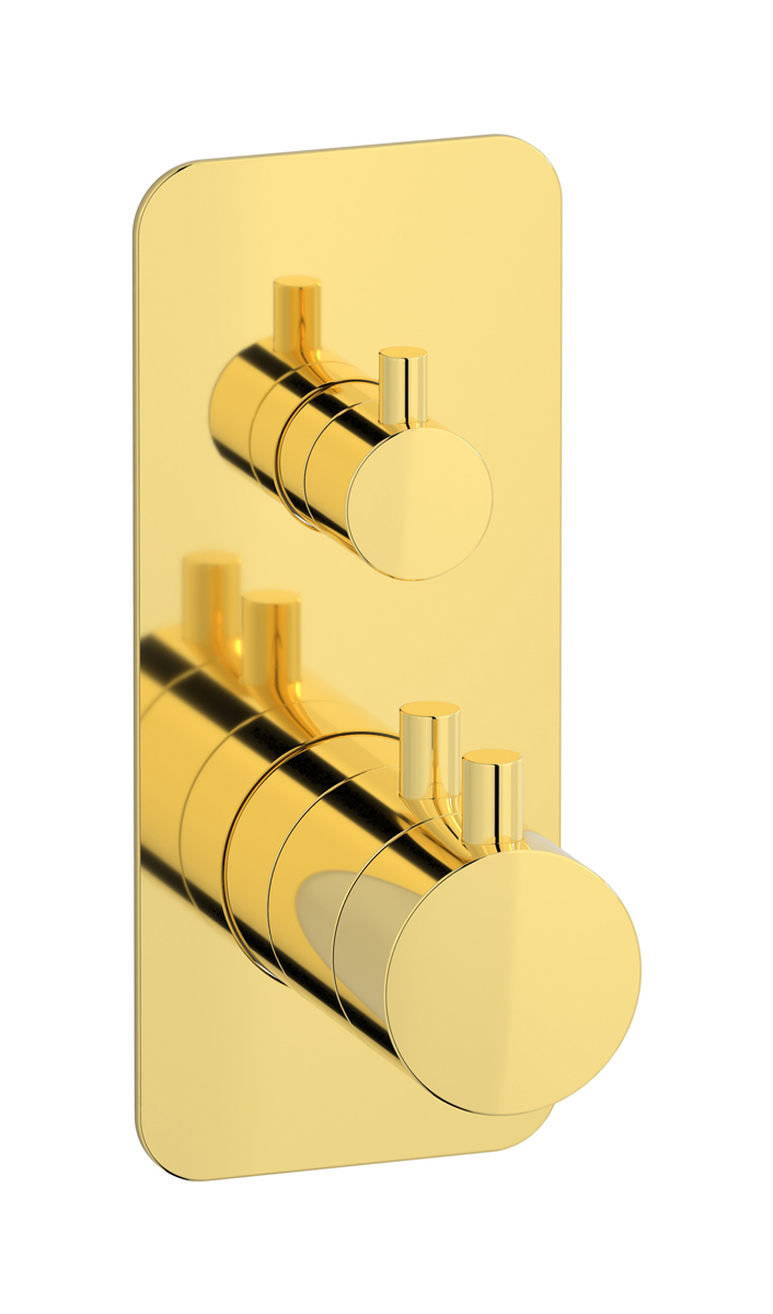 Термостатический настенный клапан для душевого смесителя с двухходовым дивертером. WE ARE IB mt610oo Gold MilanoTorino 