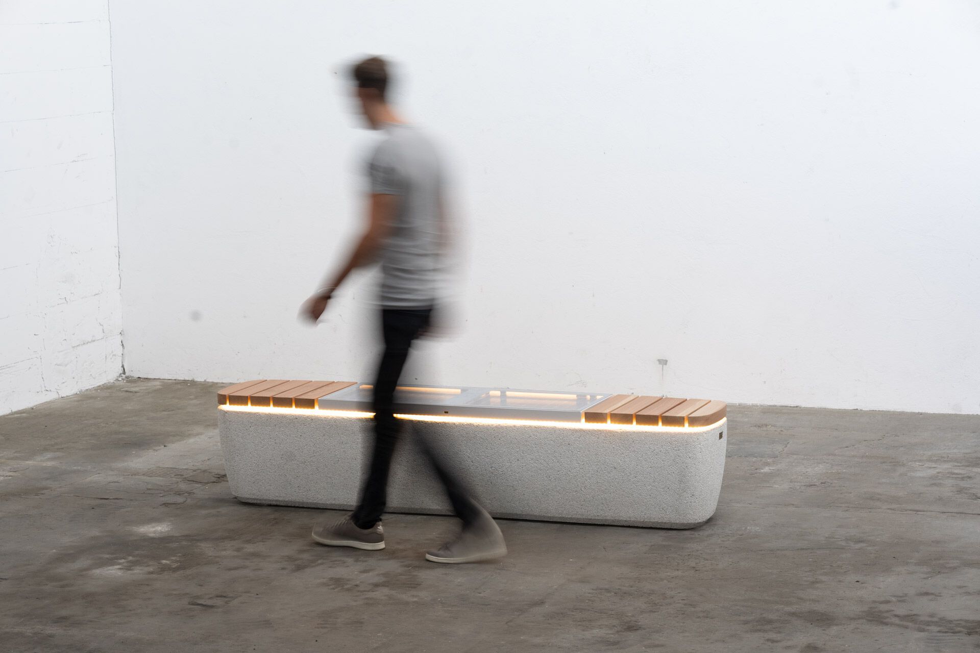 Солнечная бетонная скамья со встроенным освещением Kremen ARCH-00122992 - Вид №14