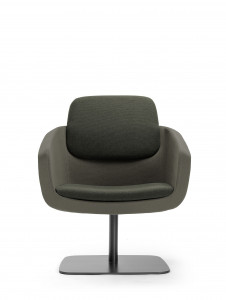 AA809P Mid-backrest lounge armchair, fixed plate base True Design Arca