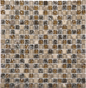 Мозаика стеклянная с вкроплениями природного камня NO-233 SN-Mosaic Exclusive