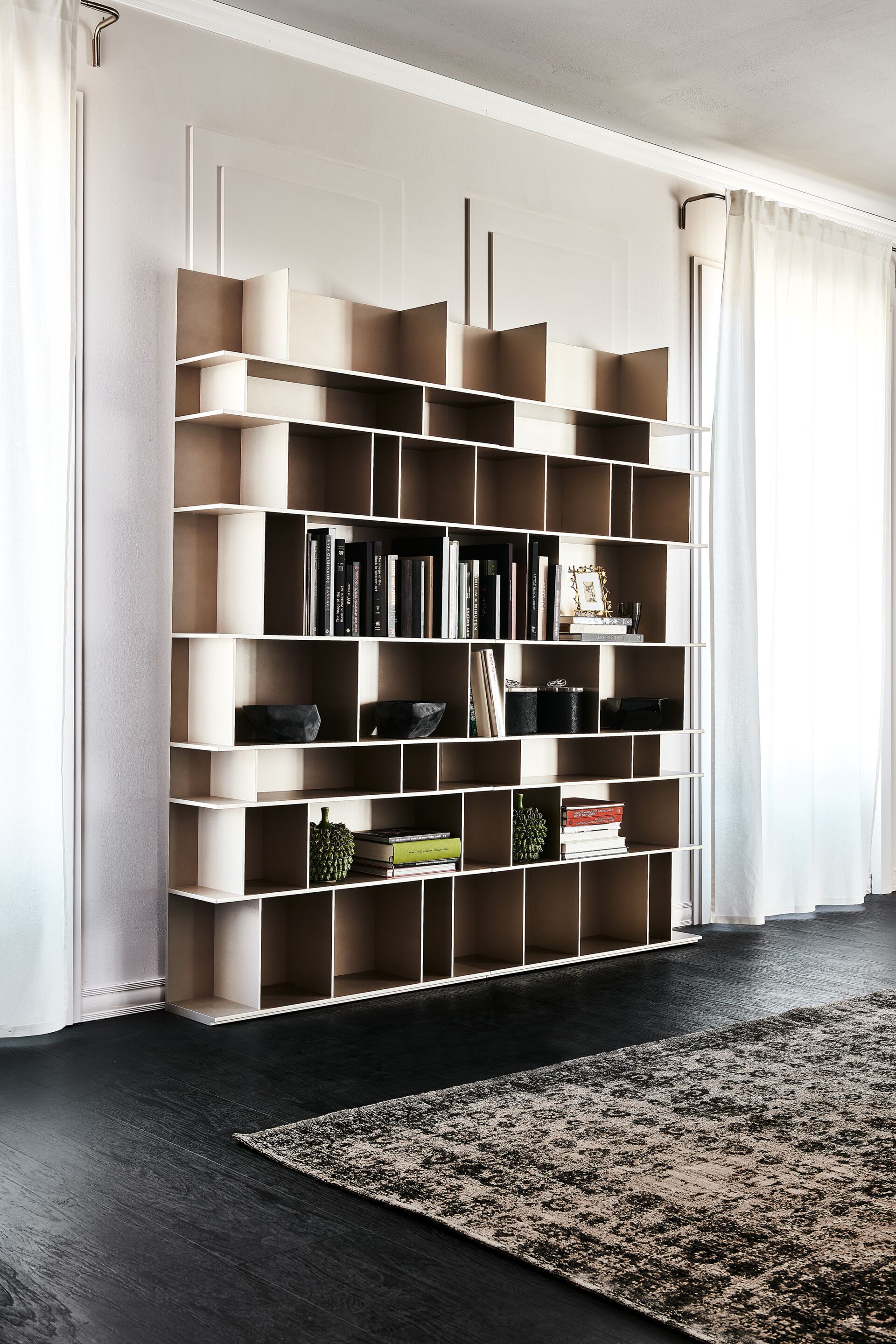 Секционный книжный шкаф из дерева Cattelan italia WALLY ARCH-00136184 - Вид №1