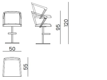 Регулируемая высота кожаный барный стул Bizzotto Italia Symphony-Infinity ARCH-00134633 - Вид №1