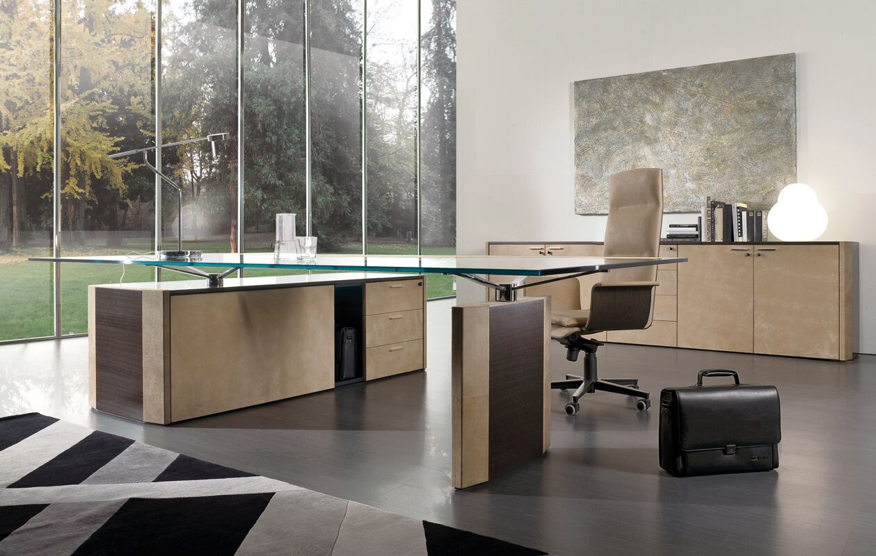 Кожаный деревянный низкий офисный шкаф i 4 Mariani De_Symetria ARCH-00066574 - Вид №2