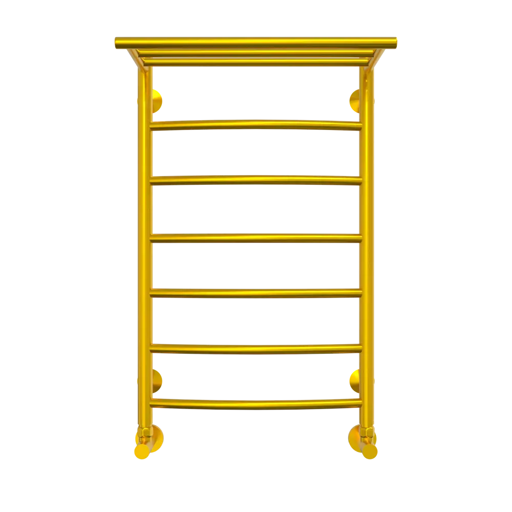 Полотенцесушитель водяной с полкой лестница Laris Классик П7 54x80 см 1/2" нержавеющая сталь 304 цвет золото