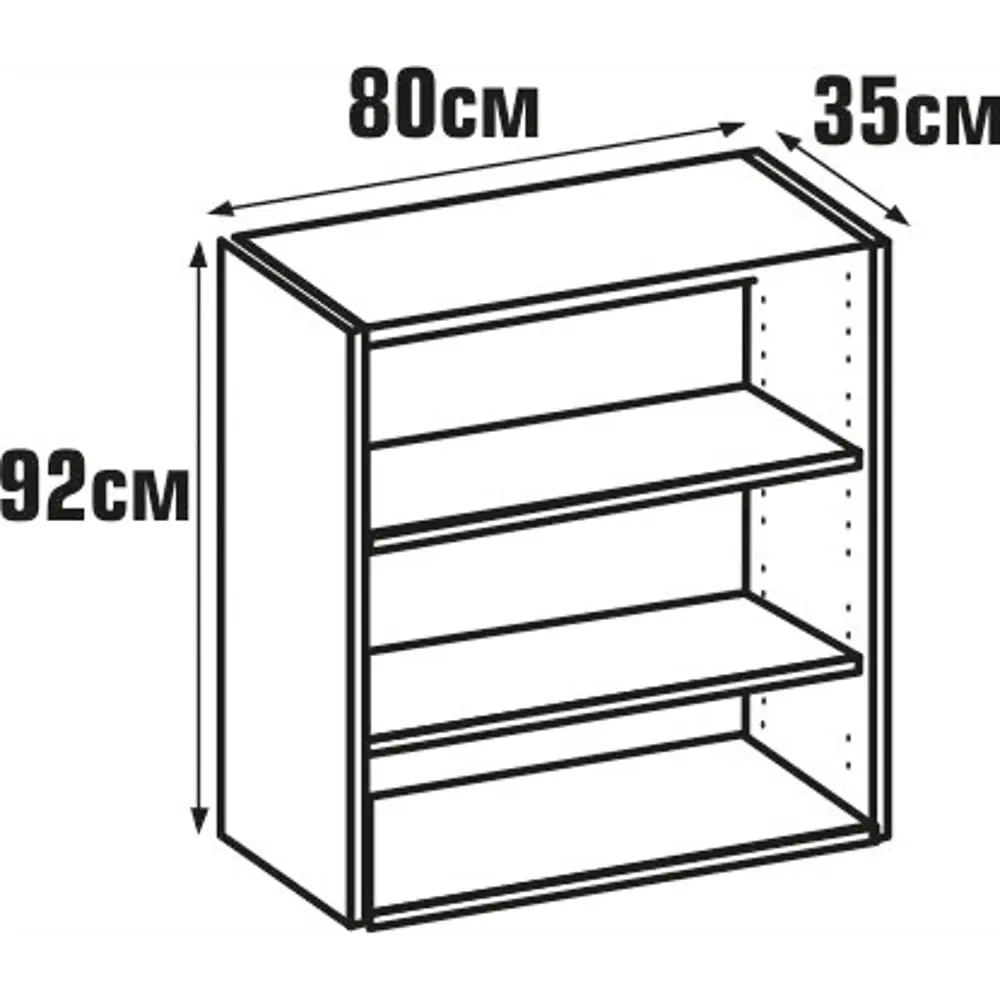 Каркас навесной 80x92x35 см, ЛДСП, цвет белый DELINIA STLM-2173309 - Вид №4