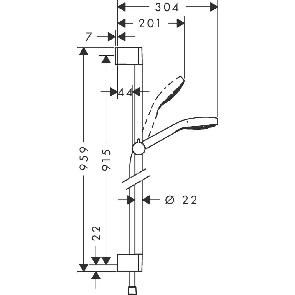 Душевая стойка Hansgrohe Croma Select E Vario 90 см 3 режима Без серии STLM-2089429 - Вид №6
