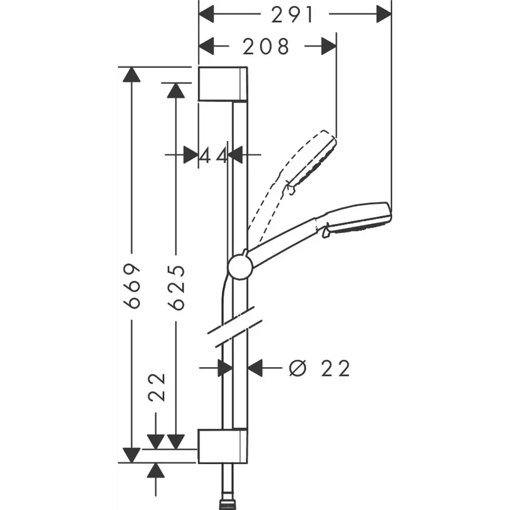 Душевая стойка Hansgrohe Crometta 100 Multi 65 см 3 режима Без серии STLM-2089052 - Вид №2