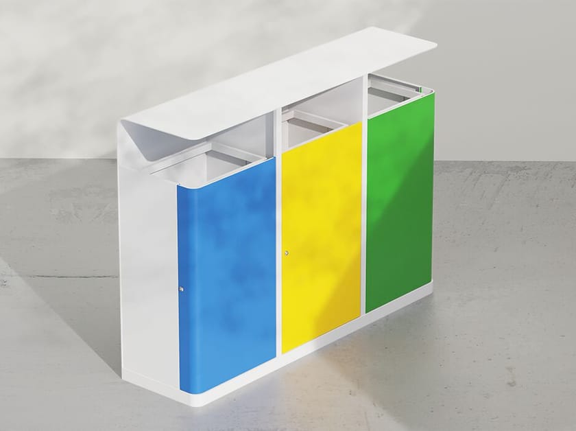 Корзина для мусора из оцинкованного листового металла для раздельного сбора DIMCAR GEO ARCH-00125747