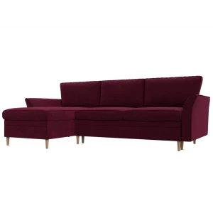 91819237 Диван Лига Диванов София 112223L 223x91x148 см вельвет цвет красный STLM-1539795