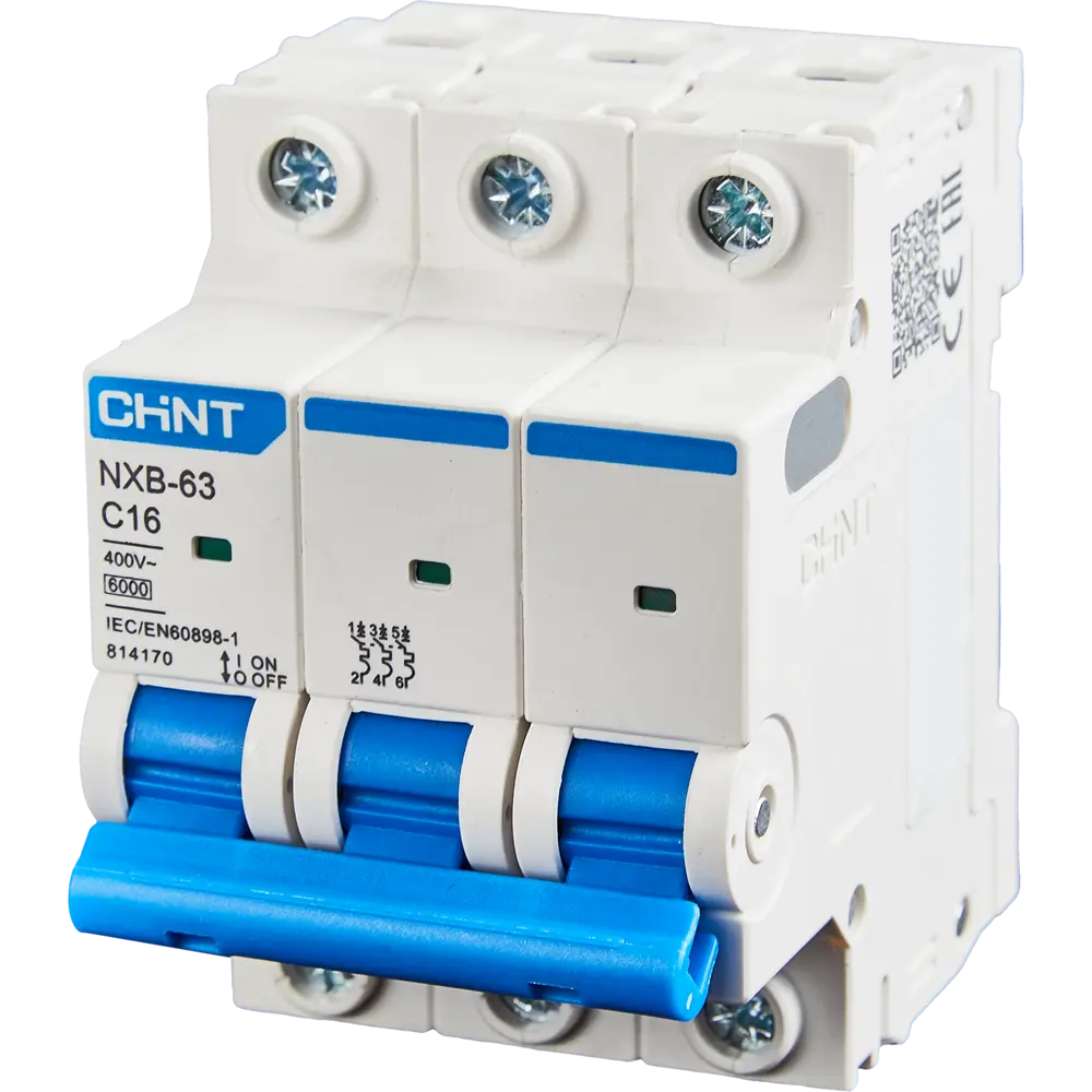 Автоматический выключатель CHINT NXB-63 3P C16 А 6 кА STLM-2187048