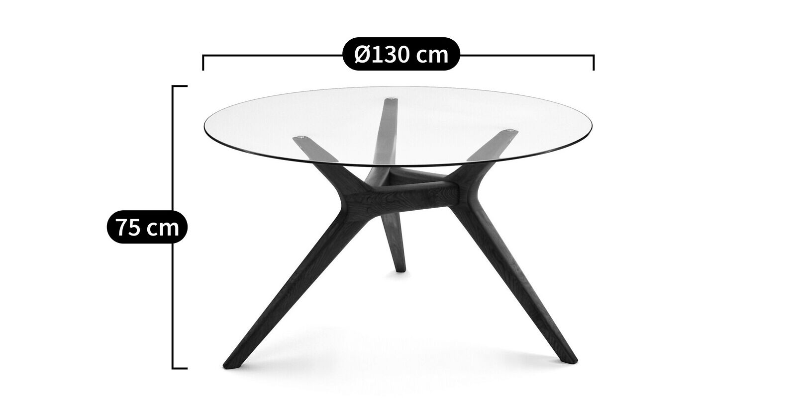 Круглый стол из закаленного стекла и ореха AMPM Maricielo ARCH-00052629 - Вид №4