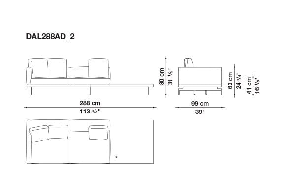 3-местный тканевый диван с полуостровом B&B Italia док ARCH-00061121 - Вид №198