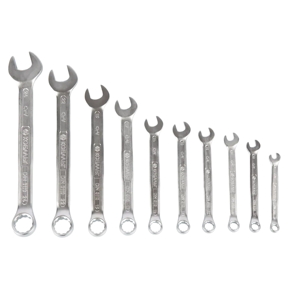 Набор комбинированных ключей Кобальт 10 предметов 8-24 мм 89373842 STLM-1567600