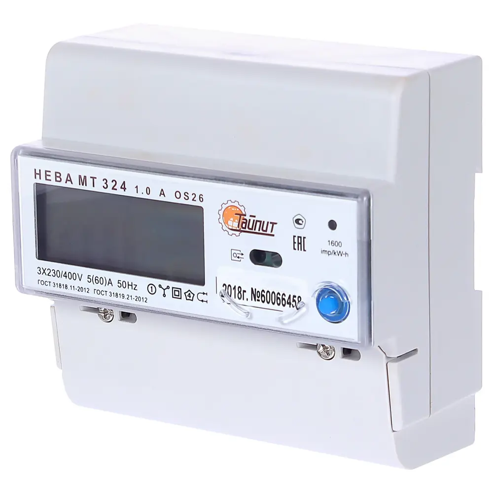 Счётчик электроэнергии Нева МТ 324 AOS26 5(60)А, трёхфазный STLM-2120695