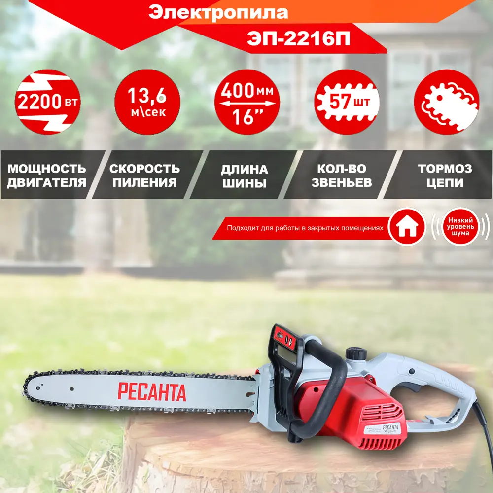 Пила электрическая Ресанта ЭП-2216П 2200 Вт 40 см STLM-2118658 - Вид №2