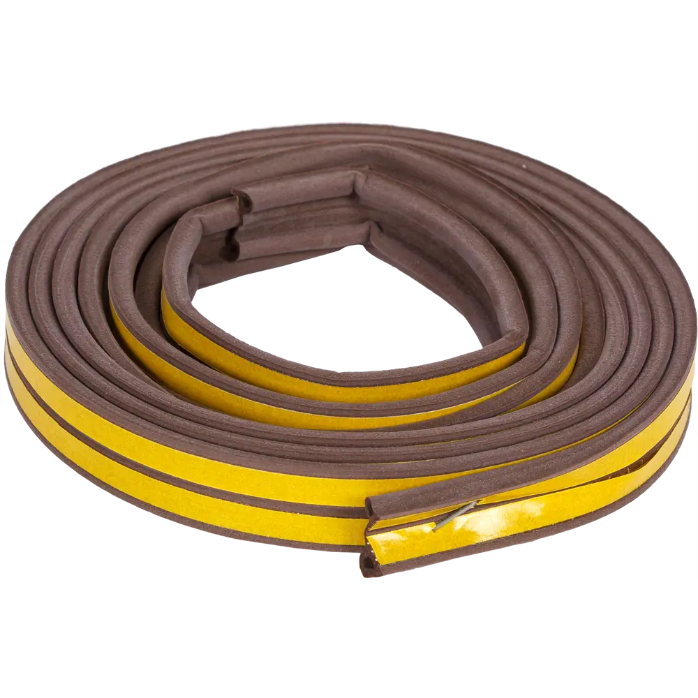 Уплотнитель для окон коричневый P-профиль, 9х5.5 мм х 6 м UNIBOB STLM-2017287