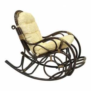 Кресло-качалка с подножкой "Милак-2" ЭКО ДИЗАЙН CLASSIC RATTAN 129512 Бежевый;коричневый