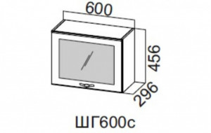 87035 ШГ600с/456 Шкаф навесной 600/456 (горизонт. со стеклом) SV-мебель