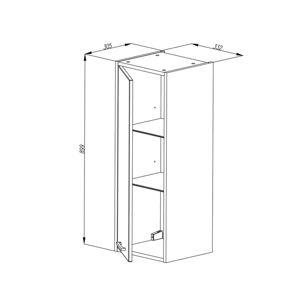 Пенал Aquaton Мерида 33 см цвет белый STLM-2038848 - Вид №7