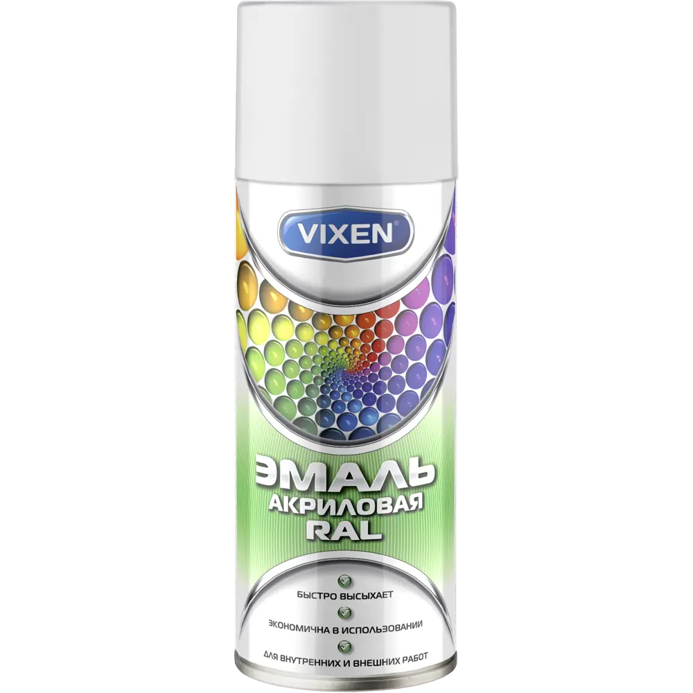 Эмаль аэрозольная акриловая цвет белый матовый 0.52 л VIXEN STLM-2169471