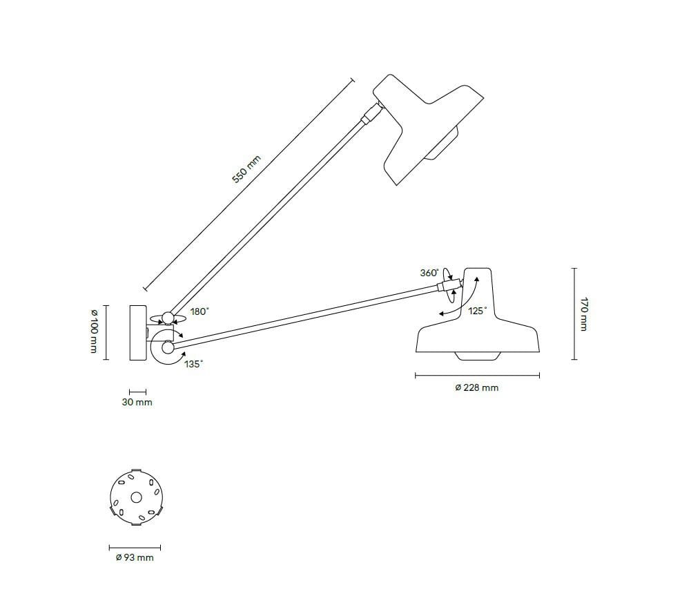 Двойной и регулируемый настенный светильник Grupa Arigato ARCH-00054555 - Вид №3