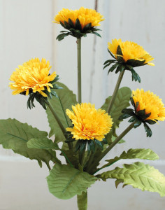 3442 330 a2 Искусственный одуванчик, 5-цветков, 27 см, желтый H-andreas