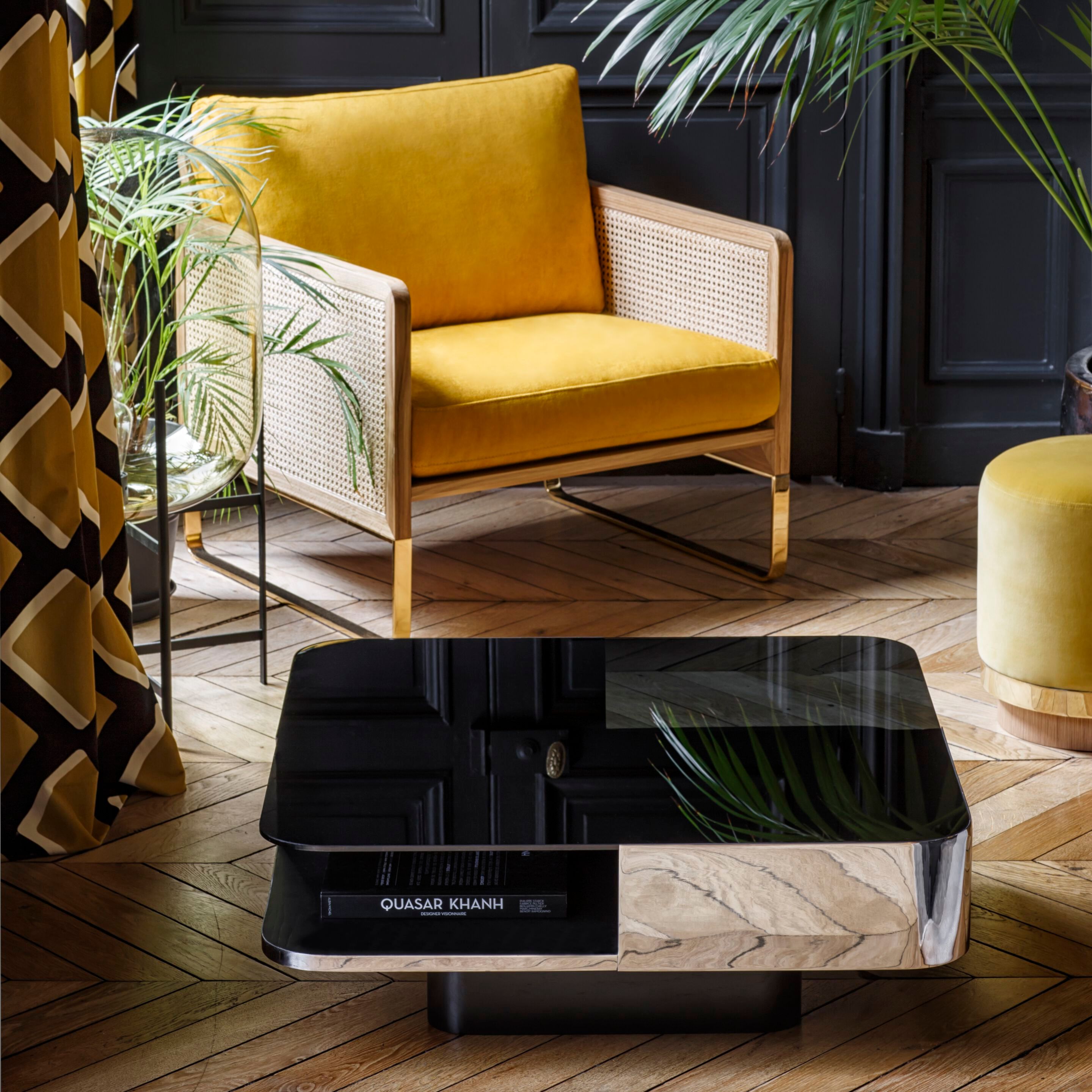 Прямоугольный журнальный столик из дерева и стекла в стиле 70-х годов для гостиной RED EDITION LOUNGE ARCH-00042019 - Вид №5