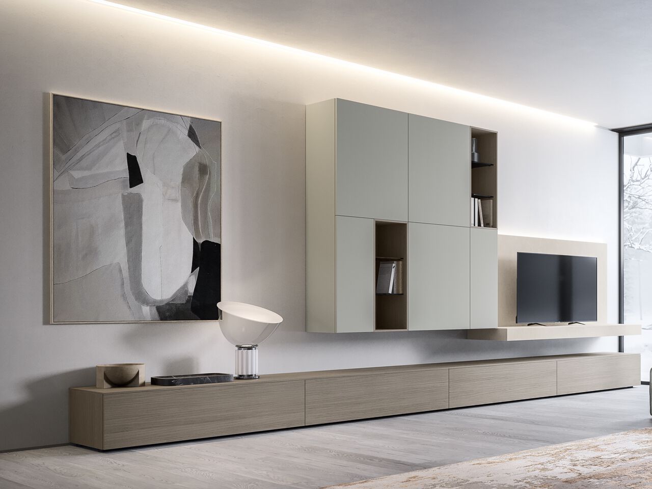 Деревянная секционная оборудованная стена Santalucia Mobili MENSOLA CENTO ARCH-00123286 - Вид №1