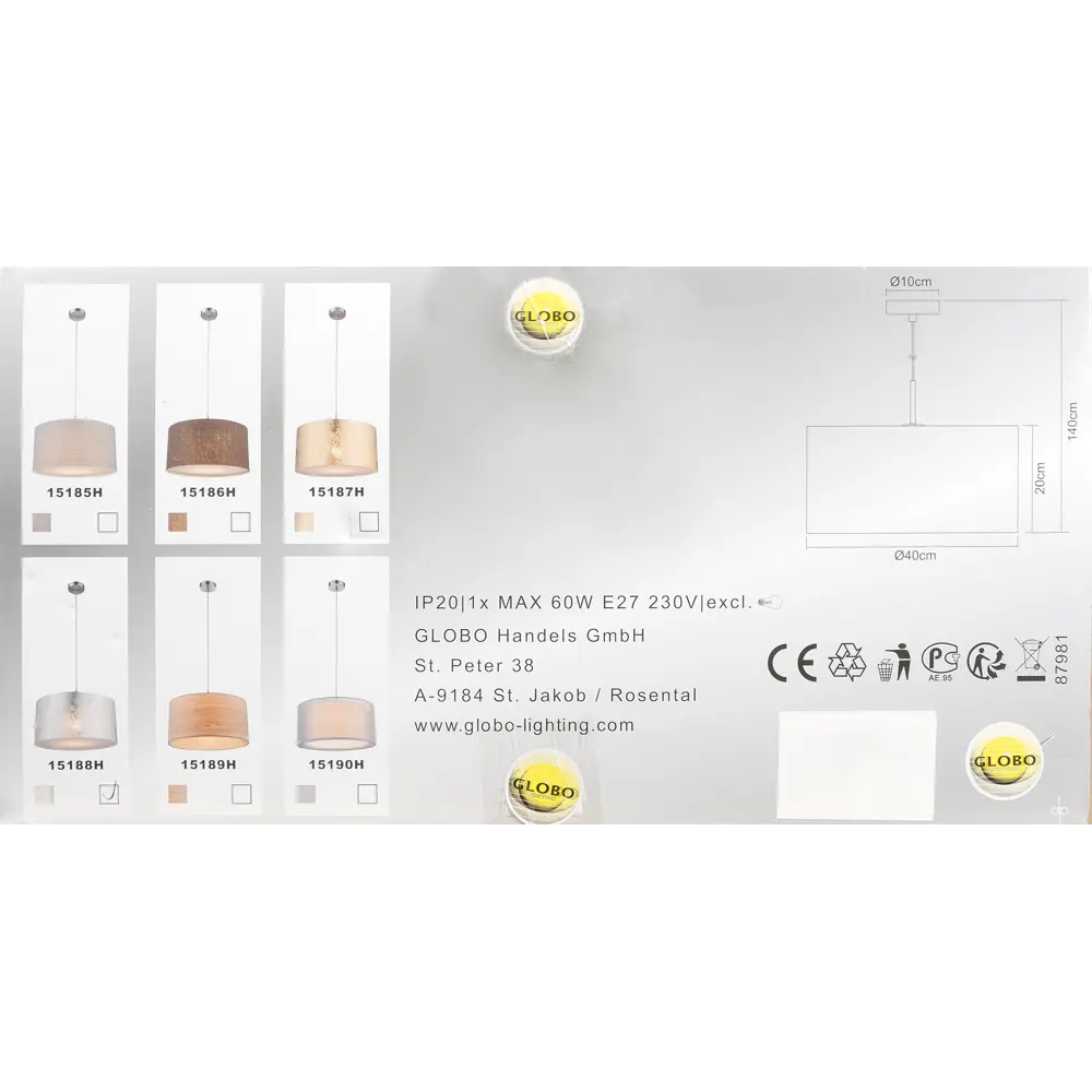 Светильник Globo 1xE27x60 Вт, 40 см STLM-2195150 - Вид №9