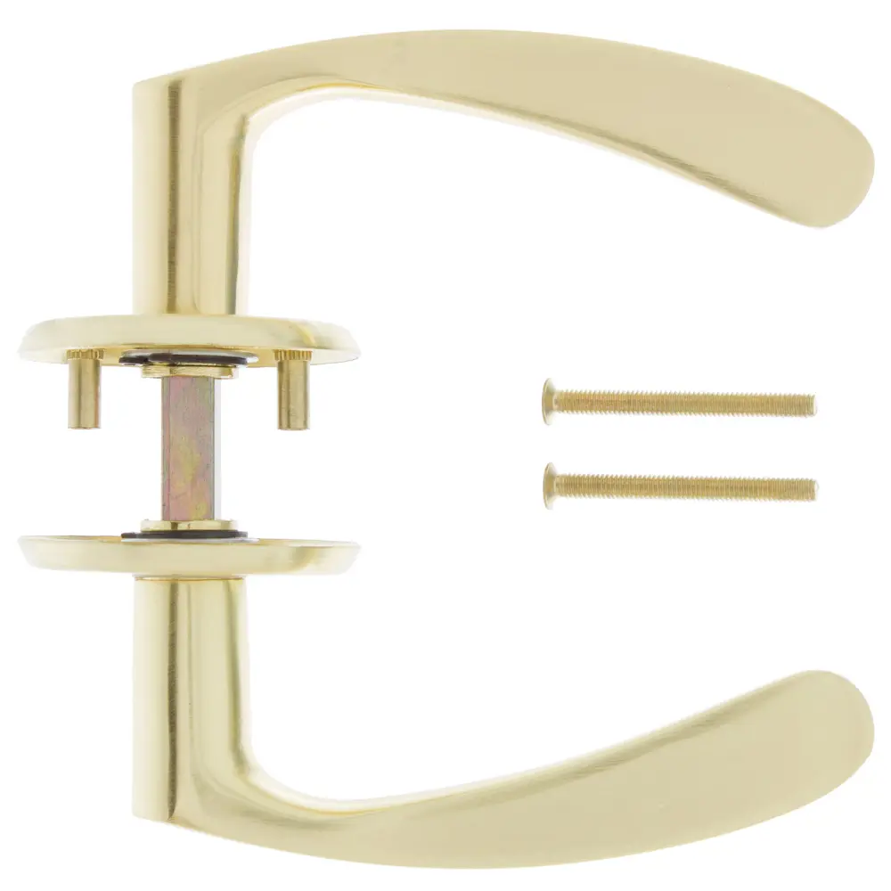 Ручки дверные на розетке Palladium 019 (5/60), алюминий, цвет матовое золото STLM-2172604 - Вид №2